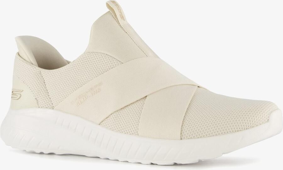 Skechers Slip-ins BOBS Sport Squad dames sneakers beige Extra comfort Memory Foam
