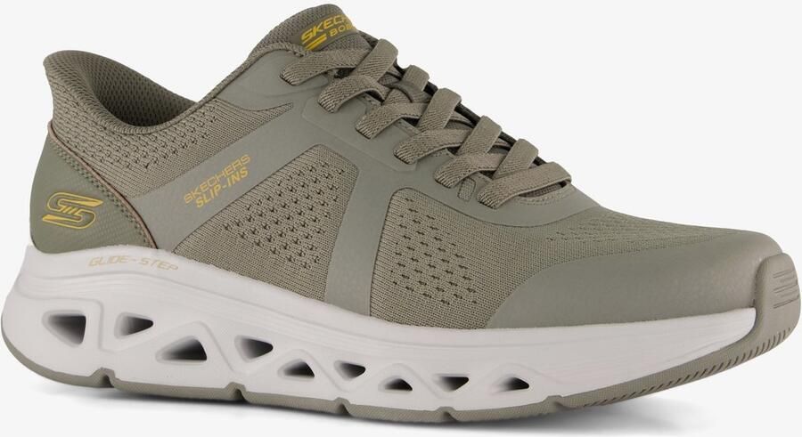 Skechers Slip-ins: BOBS Sport Squad heren sneakers groen Extra comfort Memory Foam