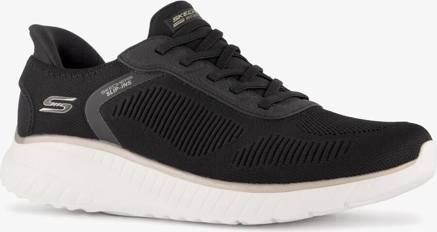 Skechers Slip-ins: BOBS Sport Wide Fit dames sneakers zwart wit Extra comfort Memory Foam