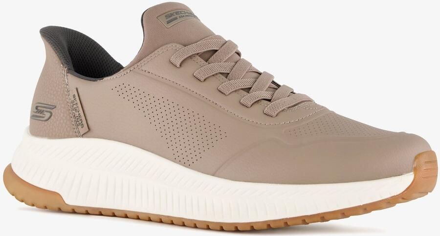 Skechers Slip-ins: Bobs Squad 4 heren sneakers Beige Extra comfort Memory Foam