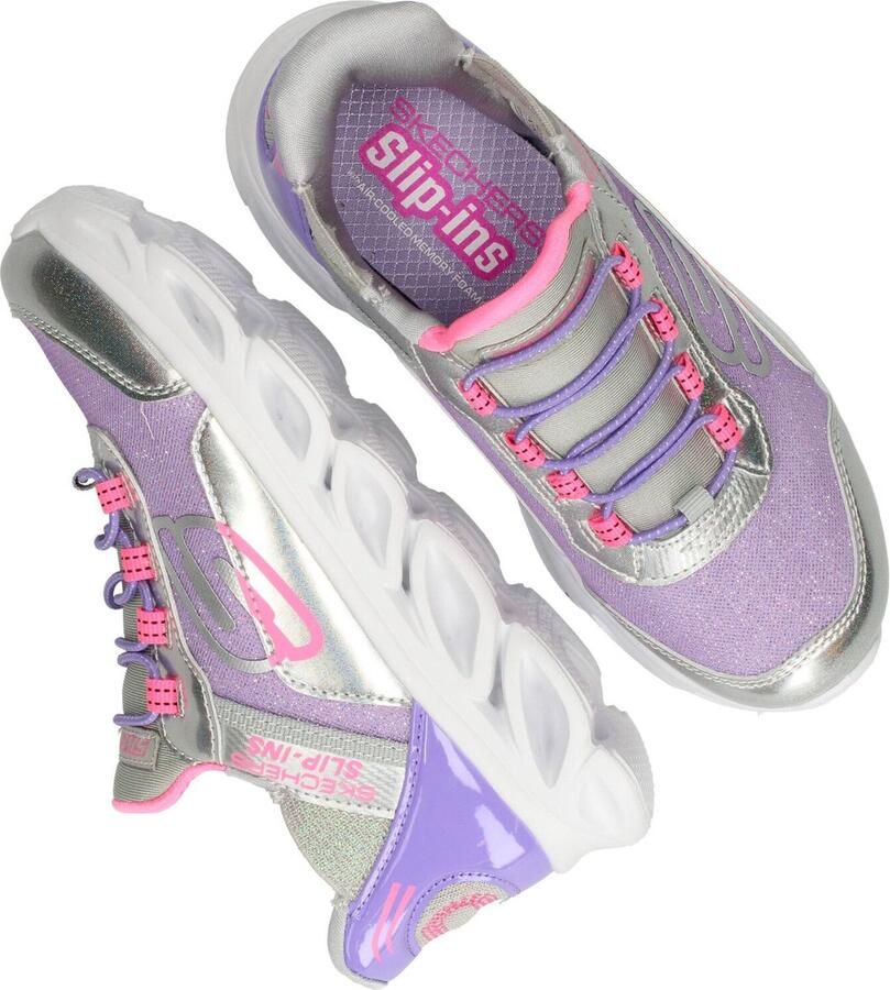 Skechers Slip Ins Flex Glide Sneaker Meisjes Zilver paars Maat