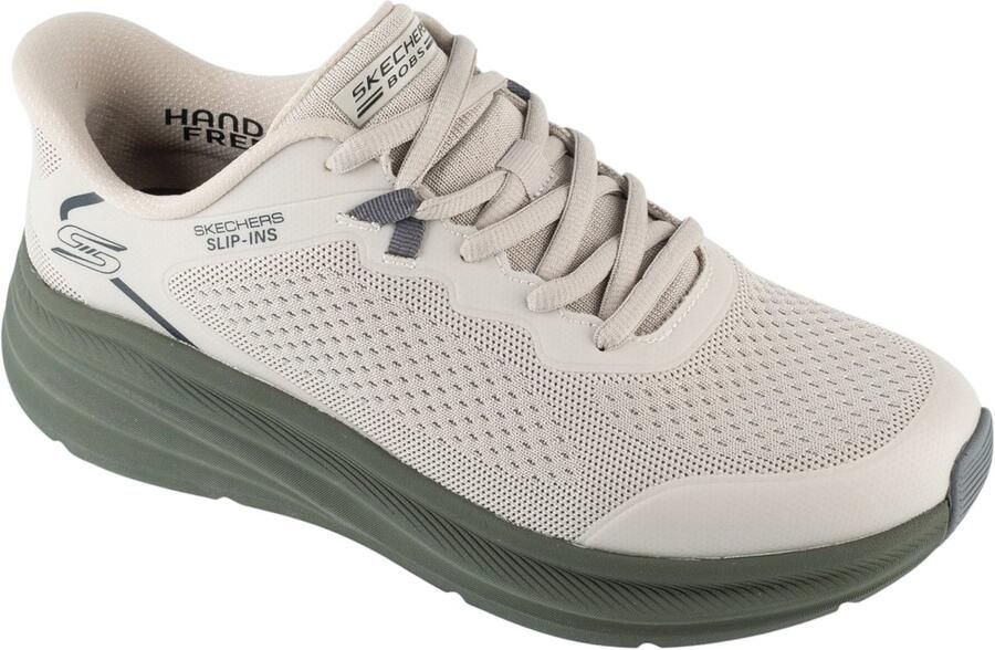 Skechers Slip-Ins: Max Run Mannen Beige Hardloopschoenen