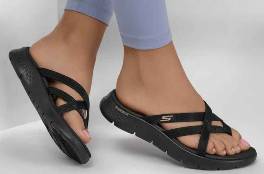 Skechers Slipper Go Walk Flex Sandal-Ssselena 141461 BBK Zwart