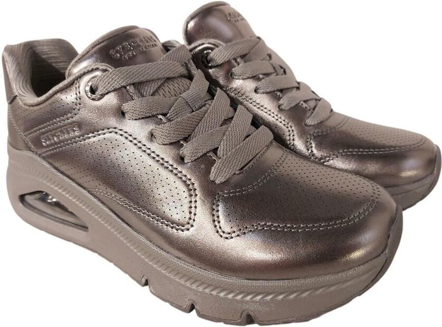 Skechers Sneakers UNO ICON LUSTROUS AIR Sleehak sneaker plateausneaker veterschoen in metallic look