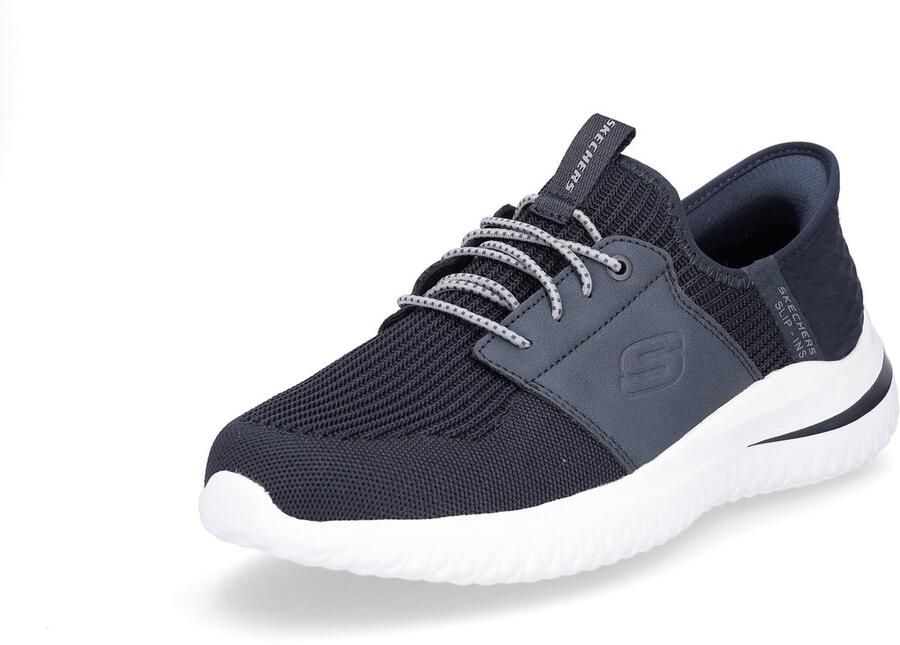 SKECHERS Huisschoen 'Slipper Herren 210650 NVY Leder-Mix in blau' blauw