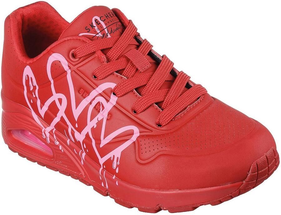 Skechers Sneakers UNO DRIPPING IN LOVE met hart-graffiti-print vrijetijdsschoen lage schoen veterschoen - Foto 4