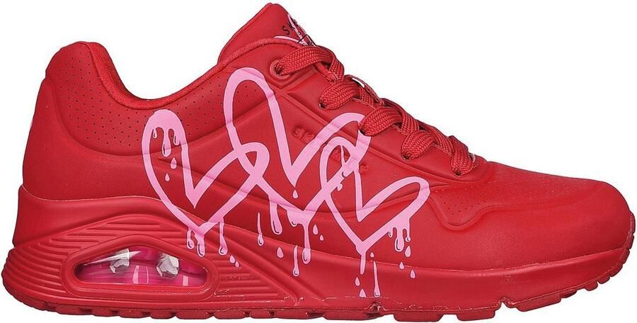 Skechers Sneakers UNO DRIPPING IN LOVE met hart-graffiti-print vrijetijdsschoen lage schoen veterschoen - Foto 9