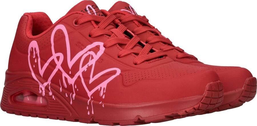 Skechers Sneakers UNO DRIPPING IN LOVE met hart-graffiti-print vrijetijdsschoen lage schoen veterschoen - Foto 11