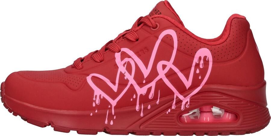 Skechers Sneakers UNO DRIPPING IN LOVE met hart-graffiti-print vrijetijdsschoen lage schoen veterschoen - Foto 10