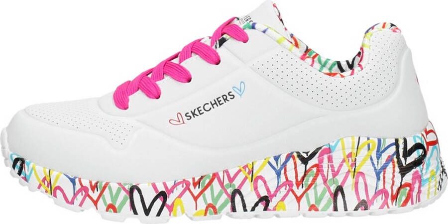 Skechers Uno Light sneakers wit multi Meisjes Imitatieleer Hartjes 32 - Foto 7