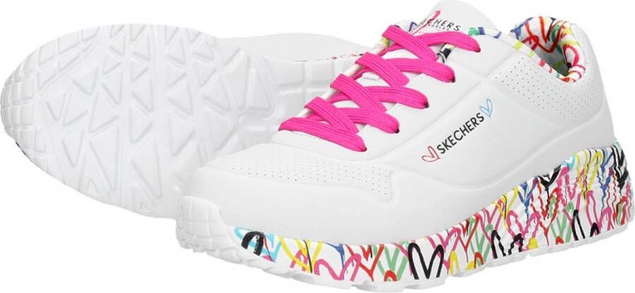 Skechers Uno Light sneakers wit multi Meisjes Imitatieleer Hartjes 32 - Foto 10