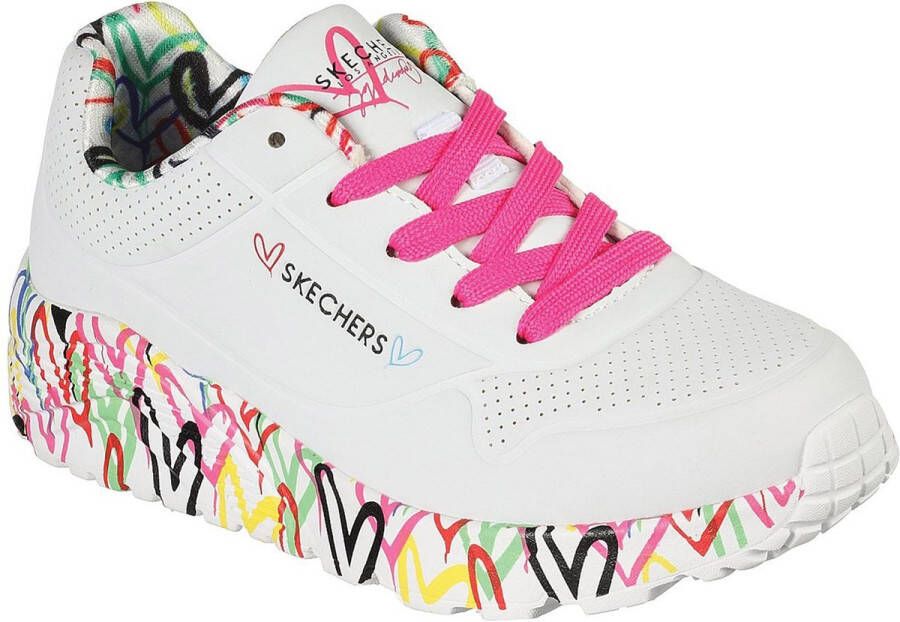 Skechers Uno Light sneakers wit multi Meisjes Imitatieleer Hartjes 32 - Foto 2