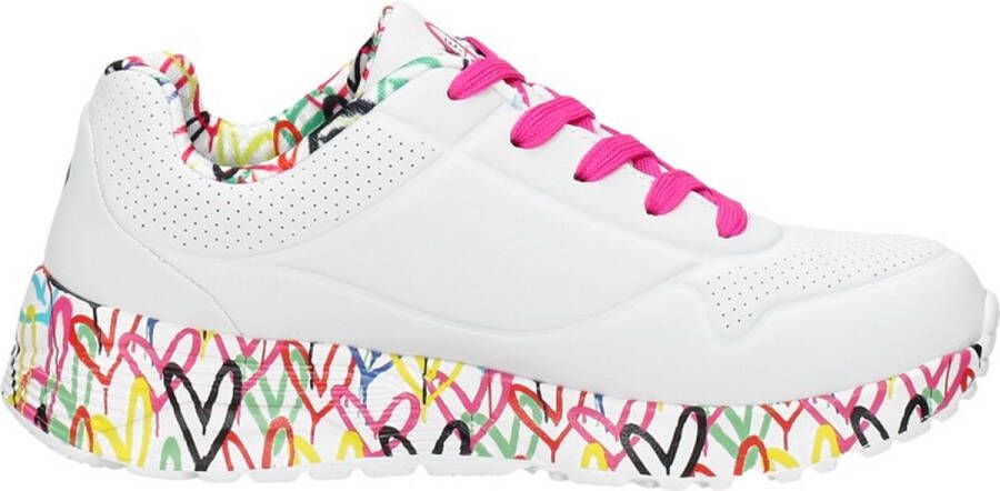 Skechers Uno Light sneakers wit multi Meisjes Imitatieleer Hartjes 32 - Foto 8