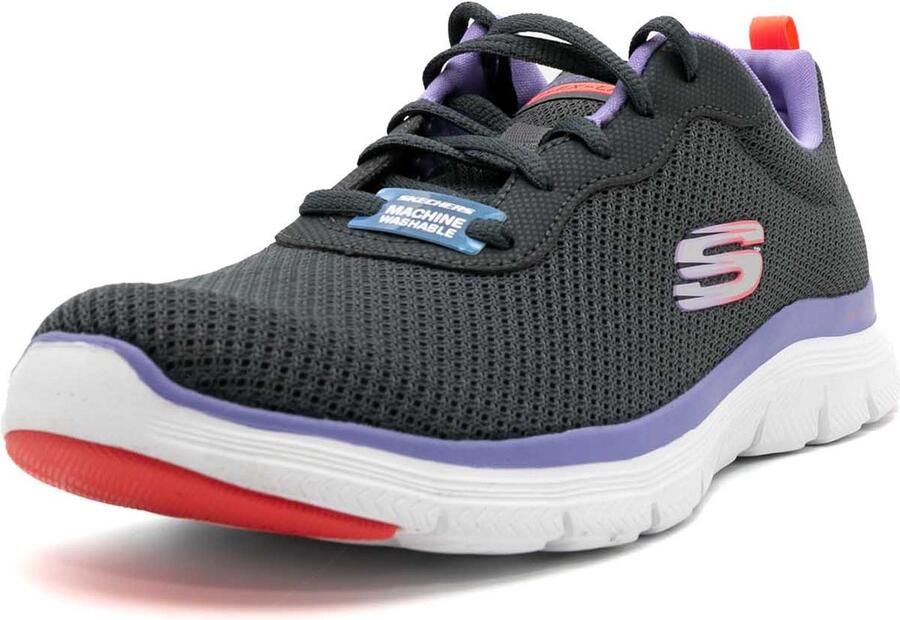 Skechers Flex Appeal 4.0 Sneakers Charcoal Mesh Lavender Trim Dames - Foto 2