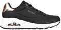 Skechers Slip-on sneakers UNO SHIMMER AWAY Slipper vrijetijdsschoen plateau sneaker met modieuze sleehak - Zwart