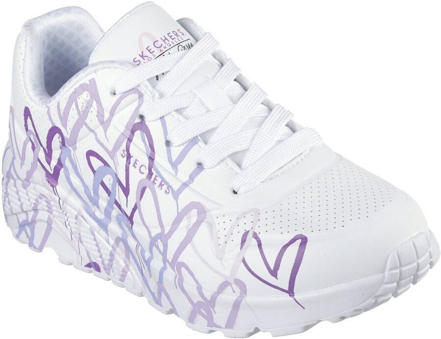 Skechers Street UNO SPREAT THE LOVE Sneakers Meisjes JGoldcrown wit paars
