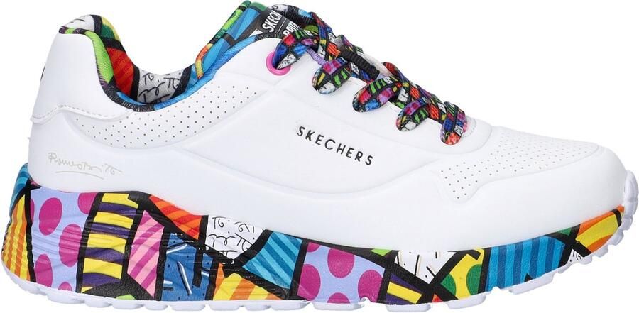 Skechers Street x Britto: UNO Lite Britto Landscape meisjes sneakers Wit multi