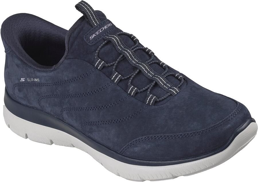 Skechers Summits Luxe Stride Sneakers Slip On Chocolate Navy