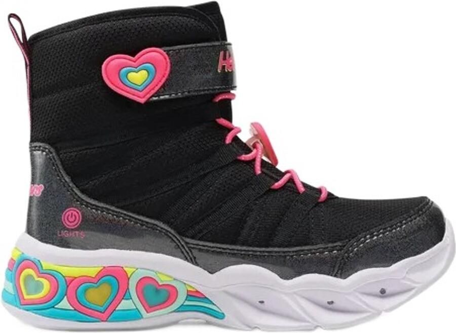 Skechers SWEETHEART LIGHTS LOVE TO SHINE snowboots unisex zwart