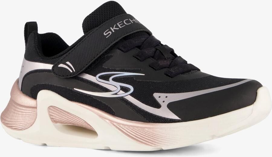 Skechers Tide Tech meisjes sneakers zwart goud Uitneembare zool