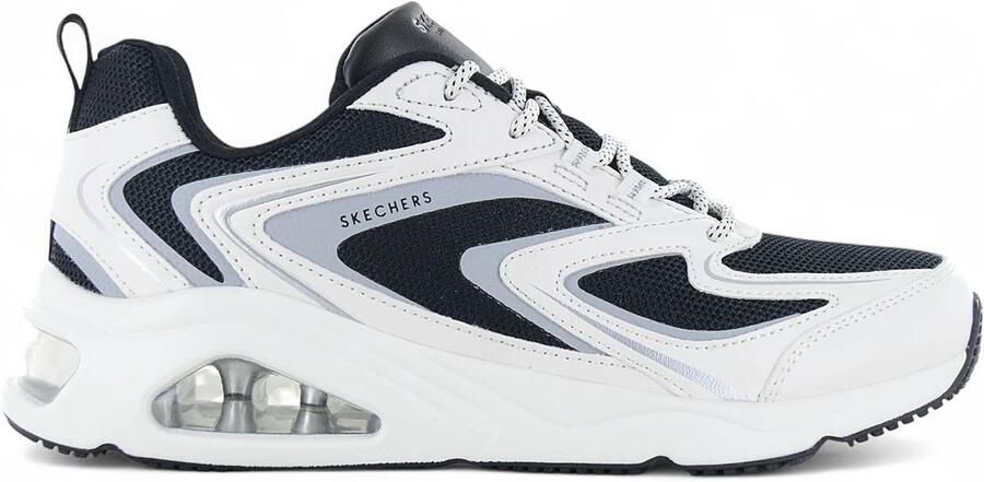 Skechers Tres-Air Uno-Street Fl-Air Dames Sneakers Schoenen Wit-Zwart 177424-WBK