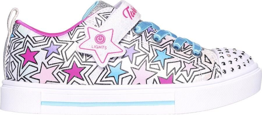 Skechers Twinkle Sparks Shimmer Star Meisjes Sneakers Wit Multicolour