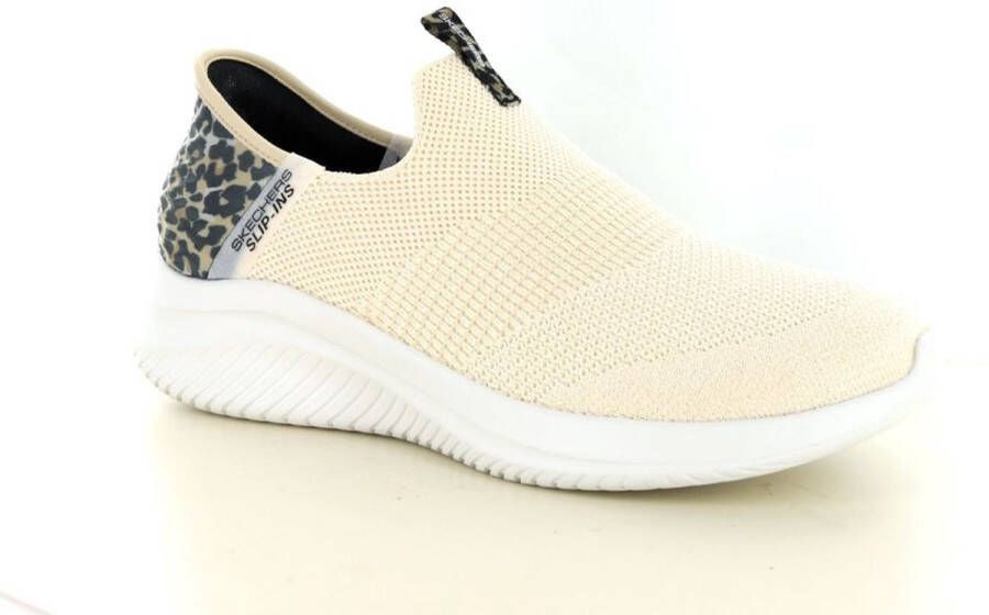 Skechers Ultra Flex 3.0-Natural Step Dames Sneakers Off white zwart beige (deels luipaardprint) - Foto 4