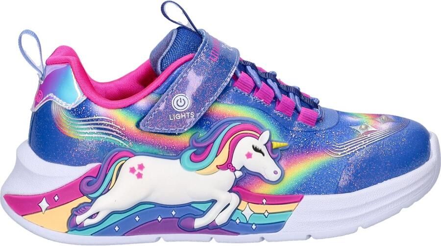 Skechers Unicorn Chaser meisjes sneakers Blauw multi - Foto 4