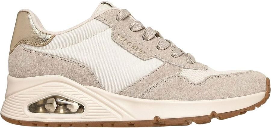 Skechers Uno Schoenen Dames vrijetijds schoenen Off White Suede Mesh - Foto 2