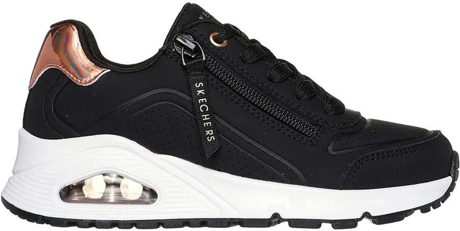 Skechers Uno Gen1 Zip And Stride Sneaker Meisjes Zwart