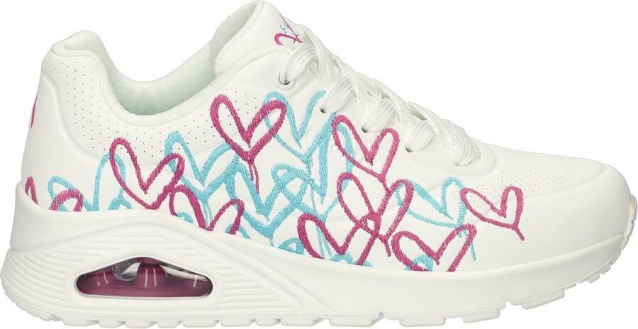 Skechers Uno Golden Heart dames sneaker Wit multi