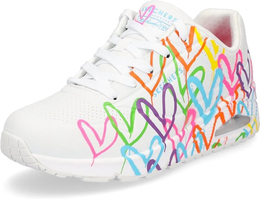 Skechers Sneakers UNO HIGHLIGHT LOVE vrijetijdsschoen lage schoen veterschoen met hartjes-print - Foto 3