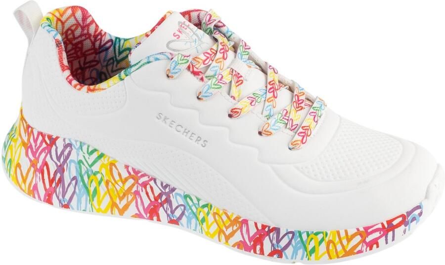Skechers Uno Lite Exuberant Hearts Vrouwen Wit Sneakers