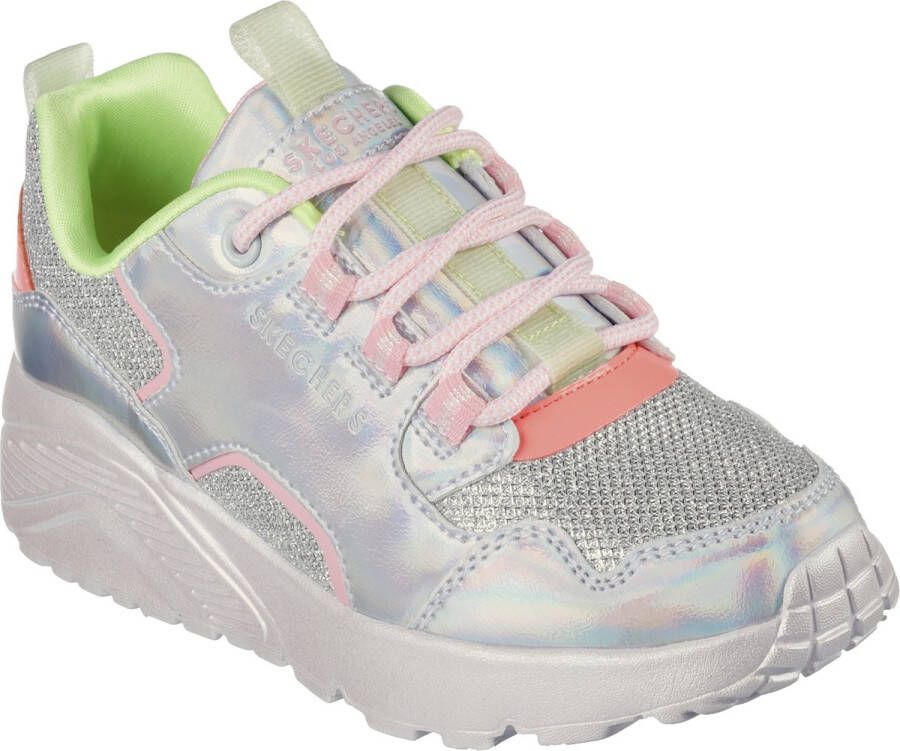 Skechers Uno Lite Metallic Pops Meisjes Sneakers Silver
