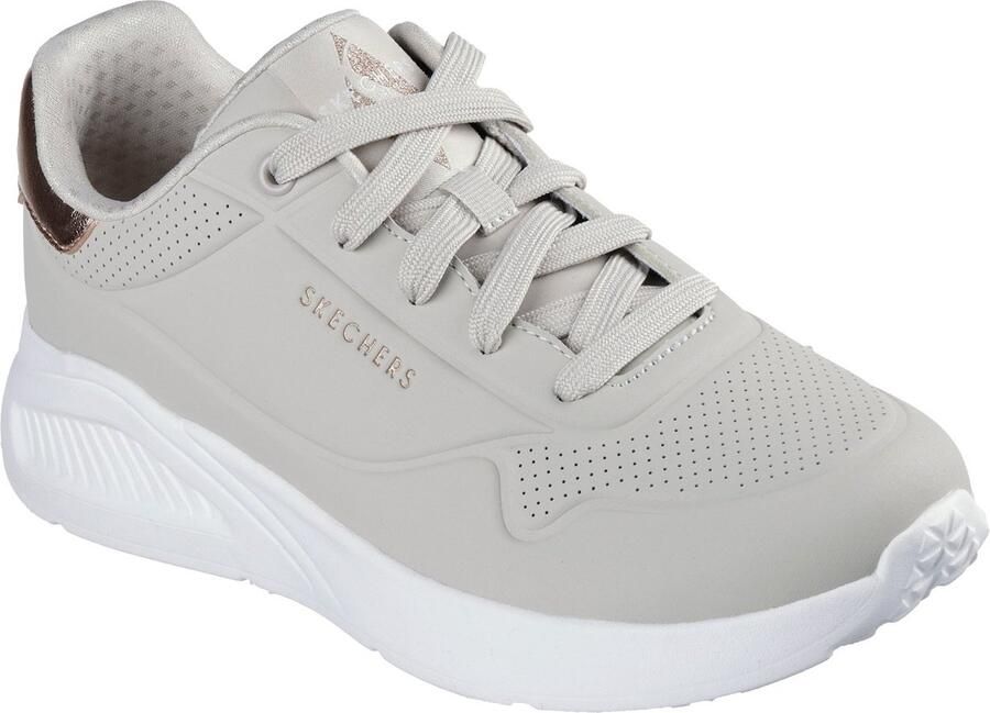 Skechers Uno Lite Shimmer Along Dames Sneakers Beige
