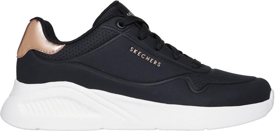 Skechers UNO LITE SHIMMER ALONG Dames Sneakers Zwart Rose Gold