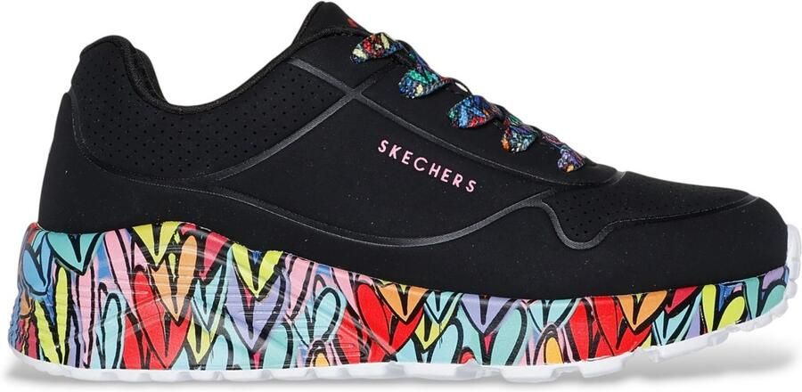 Skechers Uno Lite Sneakers zwart Synthetisch Dames