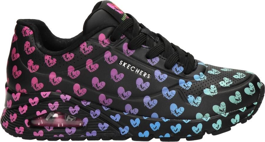 Skechers Uno Live Colorfully dames sneaker Zwart multi