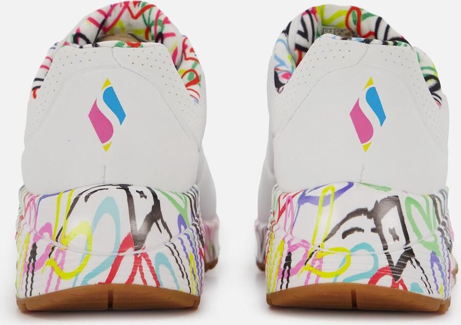 Skechers Sneakers met sleehak UNO-LOVING LOVE Vrijetijdsschoen lage schoen veterschoen met coole graffiti-print - Foto 7