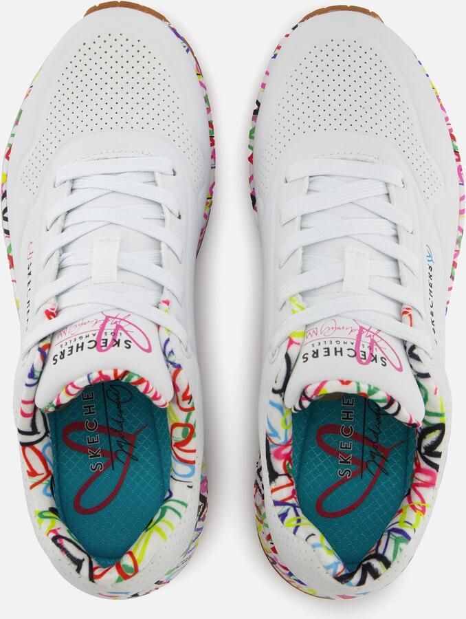 Skechers Sneakers met sleehak UNO-LOVING LOVE Vrijetijdsschoen lage schoen veterschoen met coole graffiti-print - Foto 4
