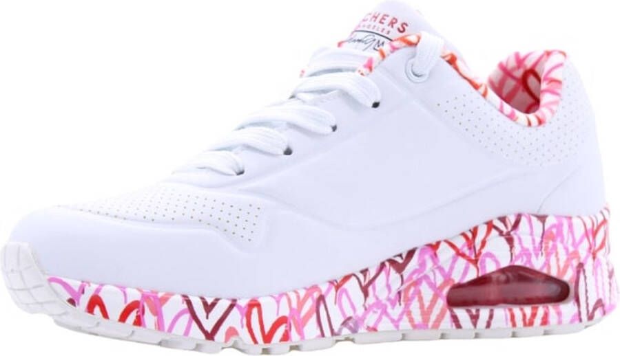 Skechers Sneakers met sleehak UNO-LOVING LOVE Vrijetijdsschoen lage schoen veterschoen met coole graffiti-print - Foto 8