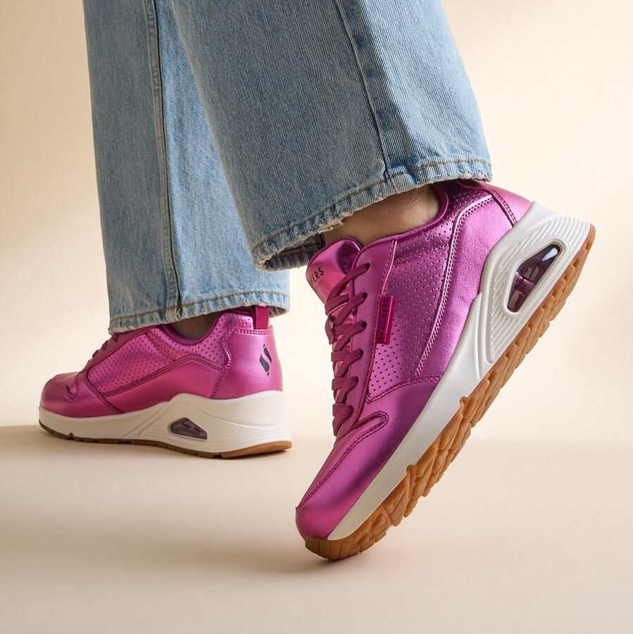 Skechers Sneakers Uno Metallixs sleesneaker plateausneaker veterschoen lage schoen in metallic-look - Foto 4