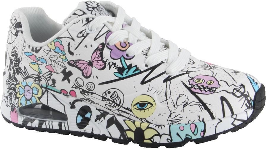 Skechers Uno Process Sketch dames sneaker Wit multi