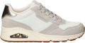 Skechers Uno Schoenen Dames vrijetijds schoenen Off White Suede Mesh - Gebroken wit