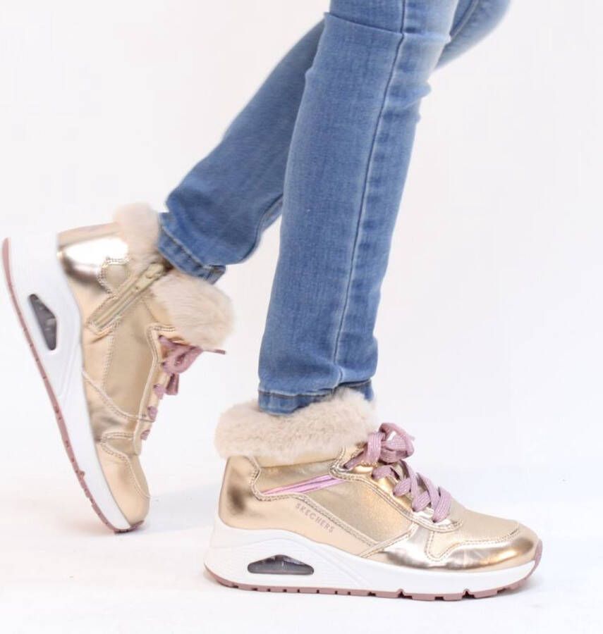 Skechers Uno hoge sneakers goud Meisjes Imitatieleer 35 - Foto 2