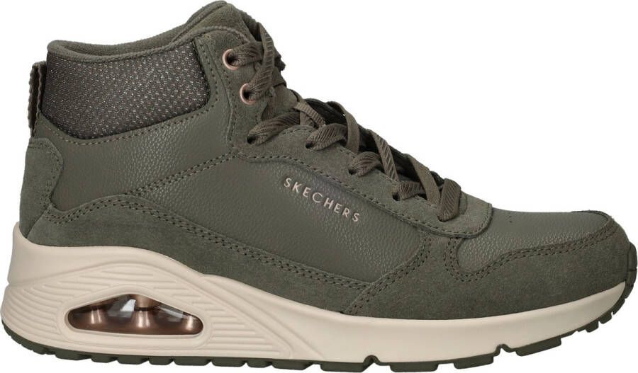Skechers Uno Stacre Shine Veterboots groen Suede