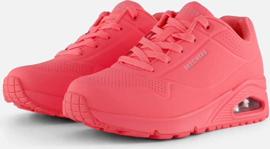 Skechers Sneakers met sleehak Uno Stand on Air vrijetijdsschoen lage schoen veterschoen met fijne perforatie - Foto 4