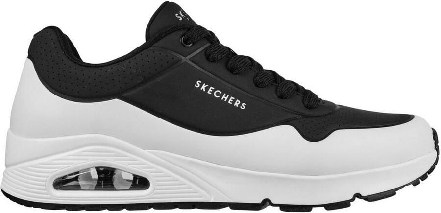 Skechers Uno Timeline Heren Sneakers Zwart 45 5 EU Stijlvolle Lage Veterschoenen met Comfortabele Pasvorm en Duurzame Textiele Materiaal