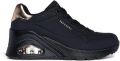 Skechers Street UNO WEDGE-Hi STEPS sneakers dames 177520 BBK zwart - Zwart