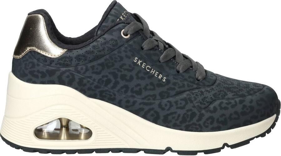 Skechers Uno Wedge Safari Daze Sneakers Dames Zwart
